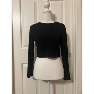 Foxblood long sleeve crop top